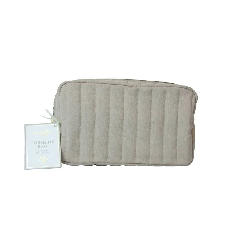 Danielle Creations Beige Slouch Small Cosmetic Make Up Bag Beige