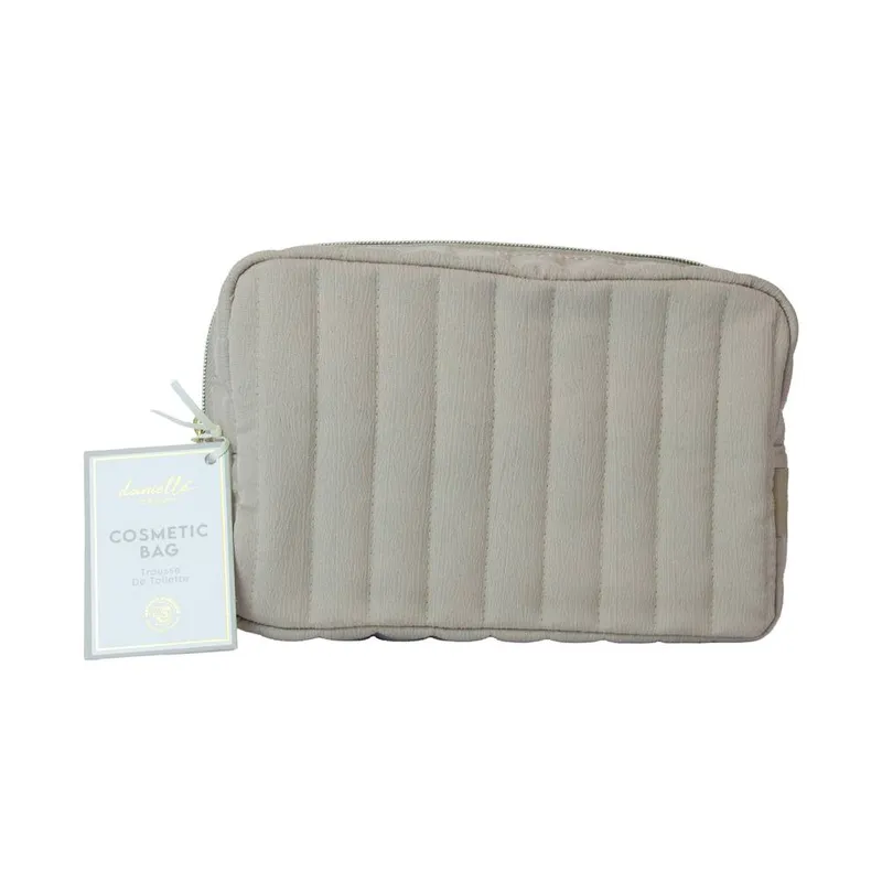 Danielle Creations Beige Slouch Large Cosmetic Make Up Bag Beige