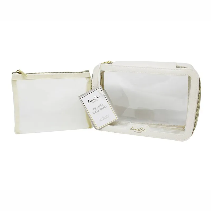 Danielle Creations Cream Slouch Cosmetic Travel Case Duo Cream