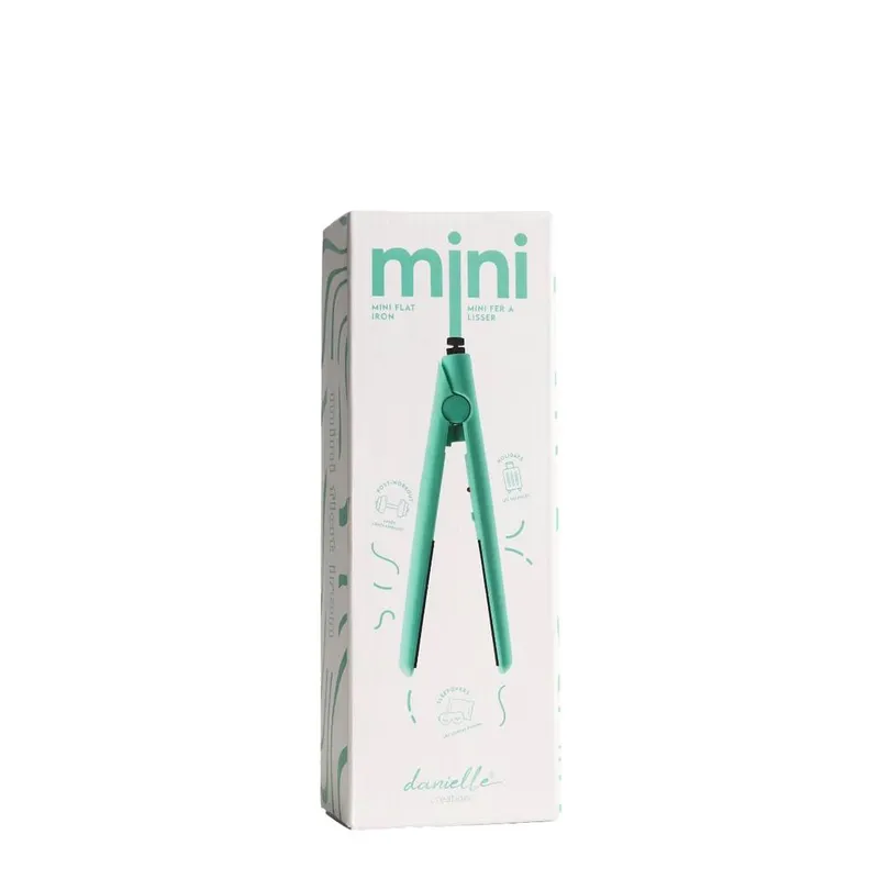 Danielle Creations Mini Travel Flat Iron Hair Straightener in Green - Green