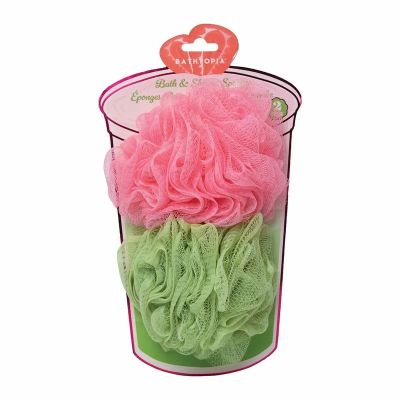 Danielle Creations Women's Strawberry Matcha Shower Pouf Sponges (2 Pack) Multicolor One Size female