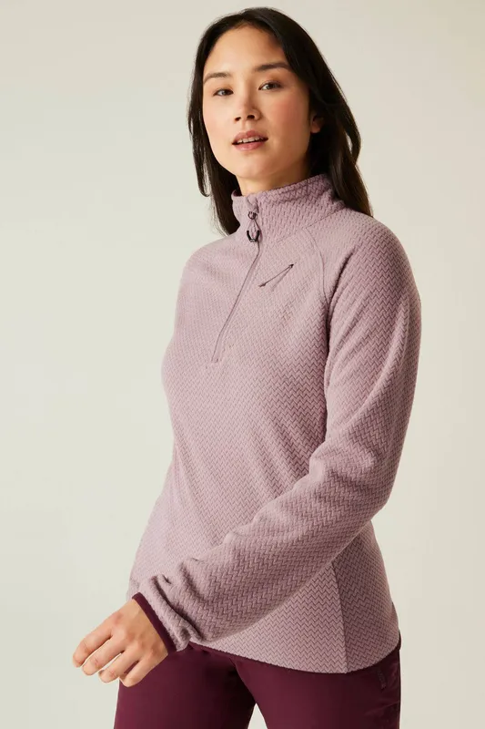 Dare 2b Women's Switch Up Textured Insulating Half Zip Fleece in Lilac Size: 20 Lilac