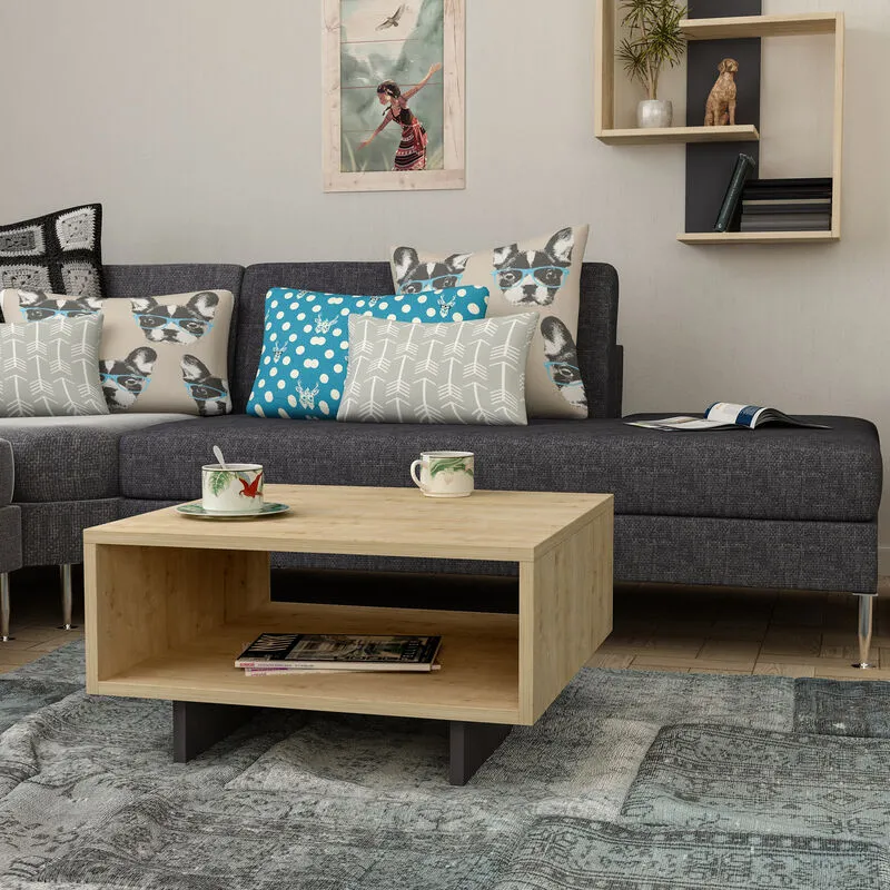 Decortie - Hola Modern Coffee Table Multipurpose - Oak / Anthracite Grey - Oak