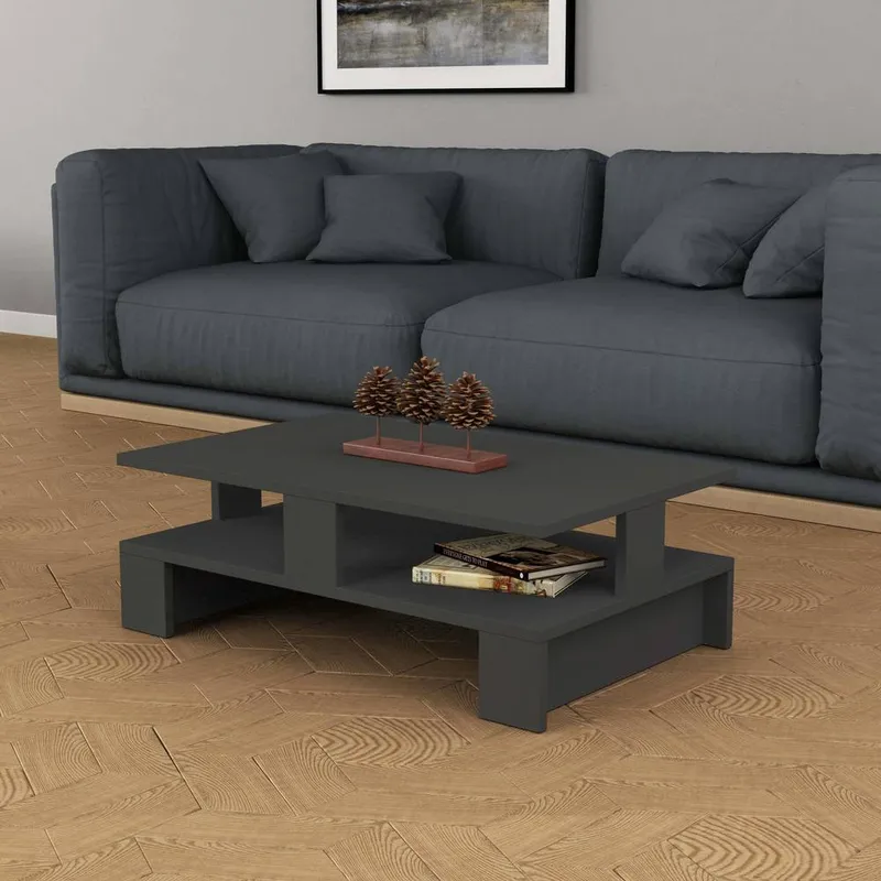 Decortie Mansu' Modern Coffee Table Multipurpose 27.5cm in Dark Grey Size: 1 Pack Dark Grey 1 Pack