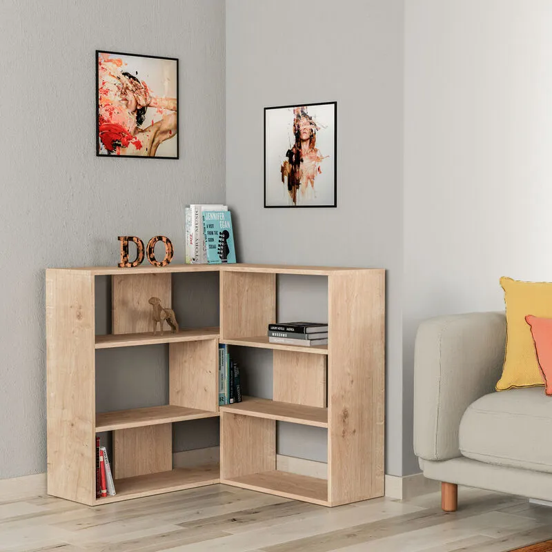 Decortie Molly' Modern Bookcase Display Unit No.1 89cm in Natural Size: 2 Pack Natural