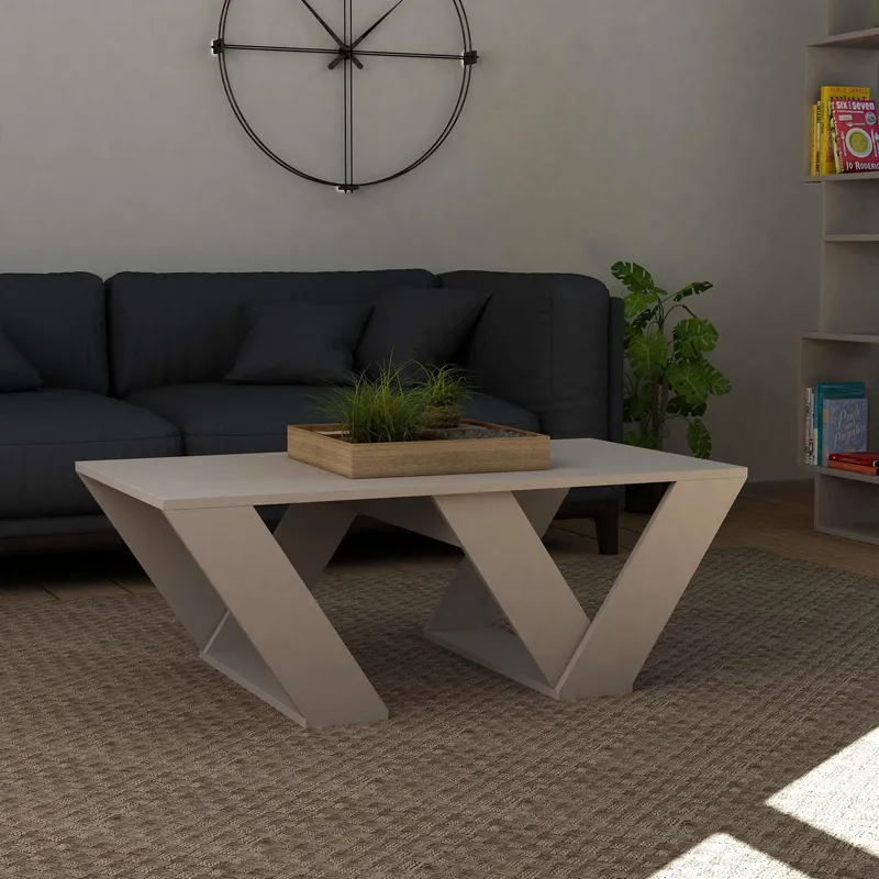 Decortie Pipra Modern Coffee Table Mocha Grey Multipurpose H 40cm