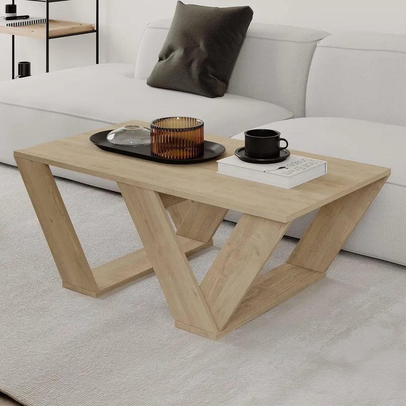 Decortie Pipra' Modern Coffee Table Multipurpose H 40cm in Natural Size: 1 Pack Natural 1 Pack