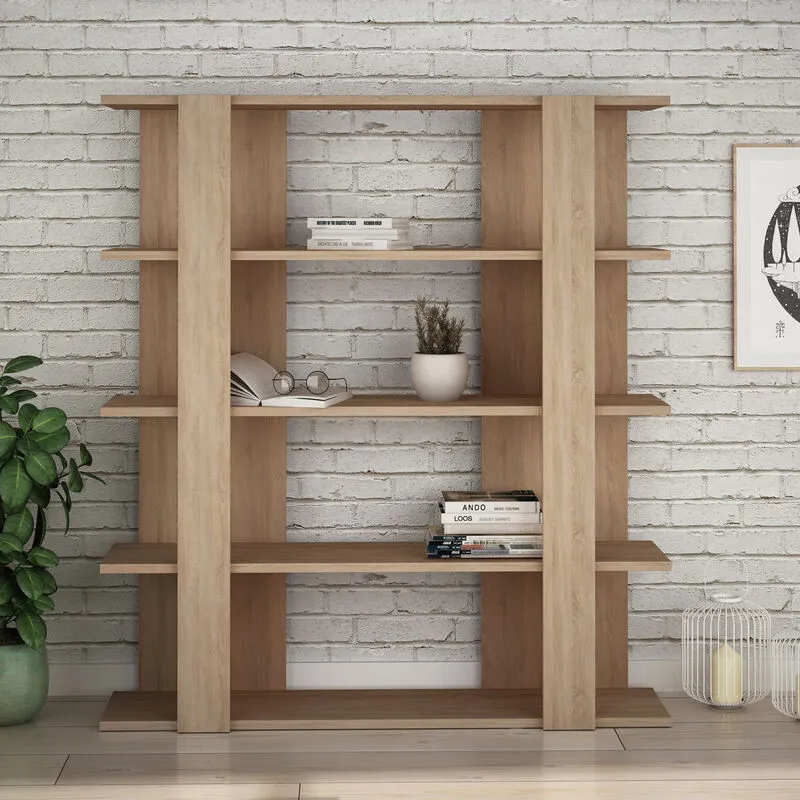 Decortie Tita' 4 Tier Bookcase Wall Mounted Shelving Unit 122cm in Natural Size: 1 Pack Natural 1 Pack