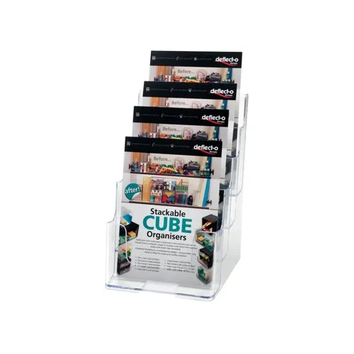 Unbranded Literature Display Holder Multi Tier for Wall or Desktop 4 x A5