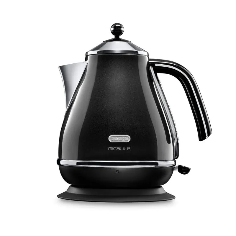 Delonghi Icona Micalite Black Metallic Kettle - Black