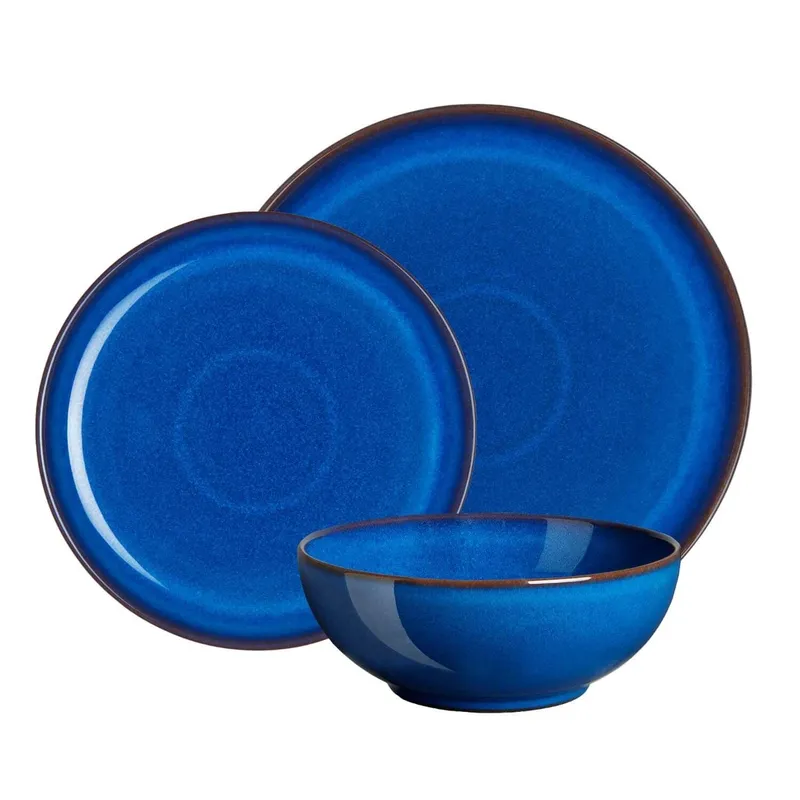 Denby 12 Piece Coupe Dinnerware Set - Imperial Blue