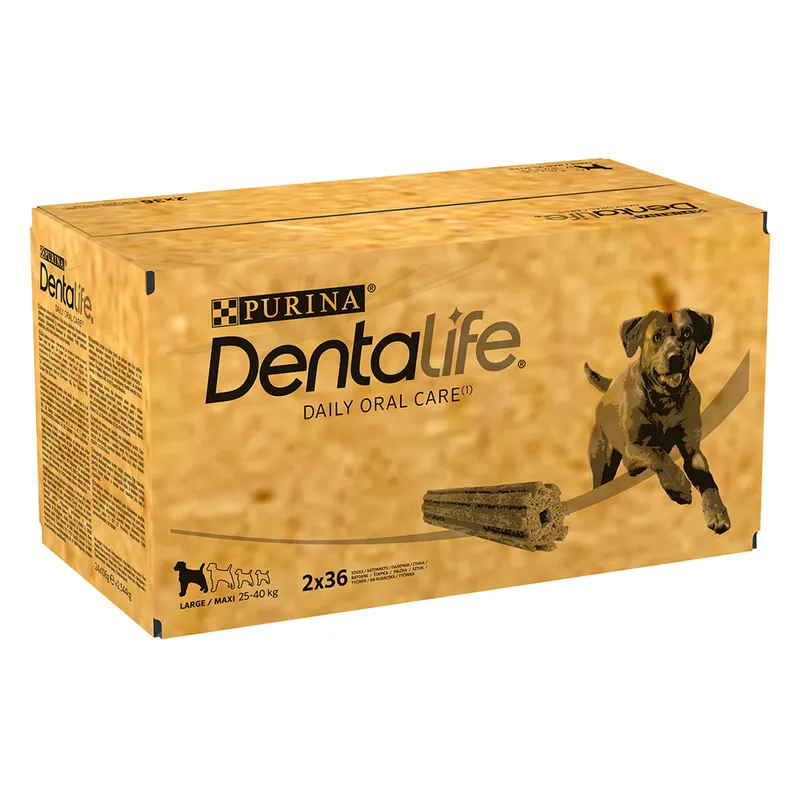 Purina Dentalife Daily Dental Care Snacks for Large Breed Dogs (25-40kg) - 72 Sticks (24 x 106g)