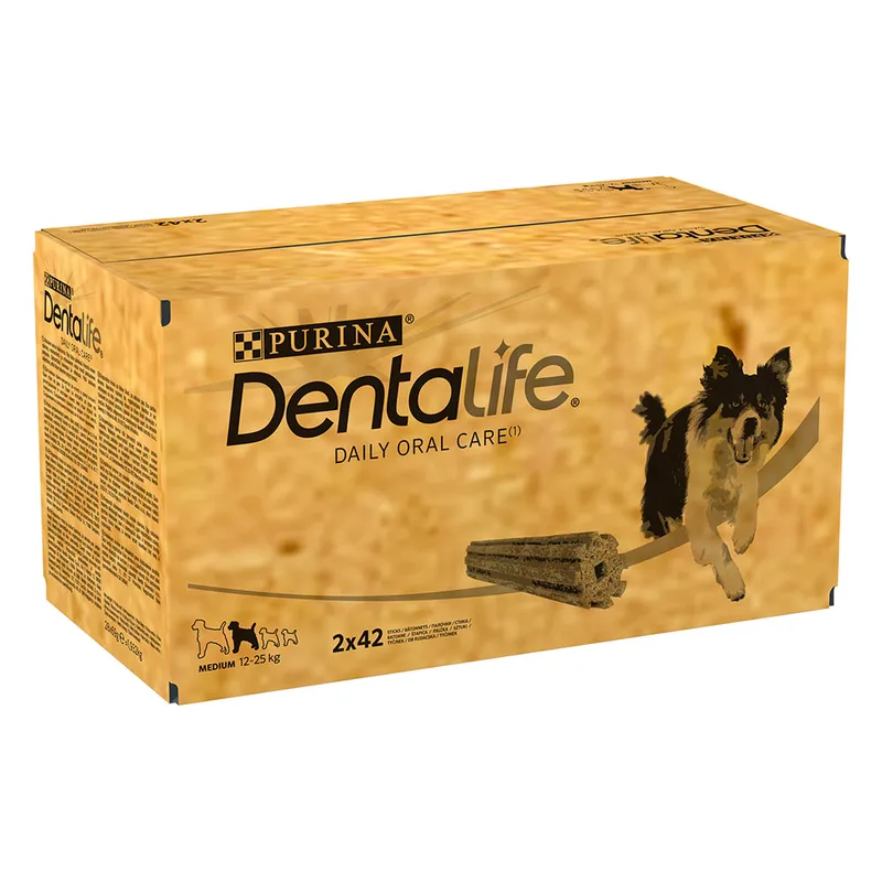 Purina Dentalife Daily Dental Care Snacks for Medium Breed Dogs (12-25kg) - 84 Sticks (28 x 69g)