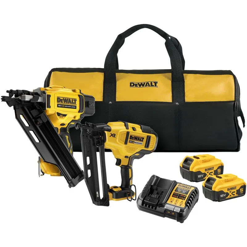 Dewalt - DCK246P2 18v xr Twin Nailer Kit DCN930 First Fix / DCN660 Second Fix - 2 x 5.0ah Batteries