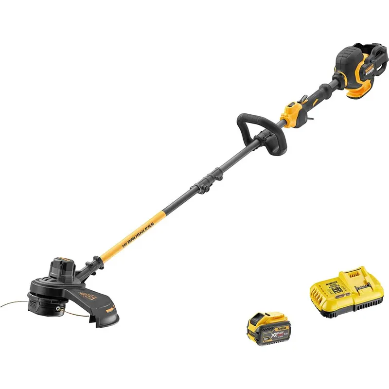 DeWalt DCM5713 54v XR Cordless Flexvolt Split Shaft Brushless Grass Trimmer 380mm 1 x 9ah Li-ion Battery Charger