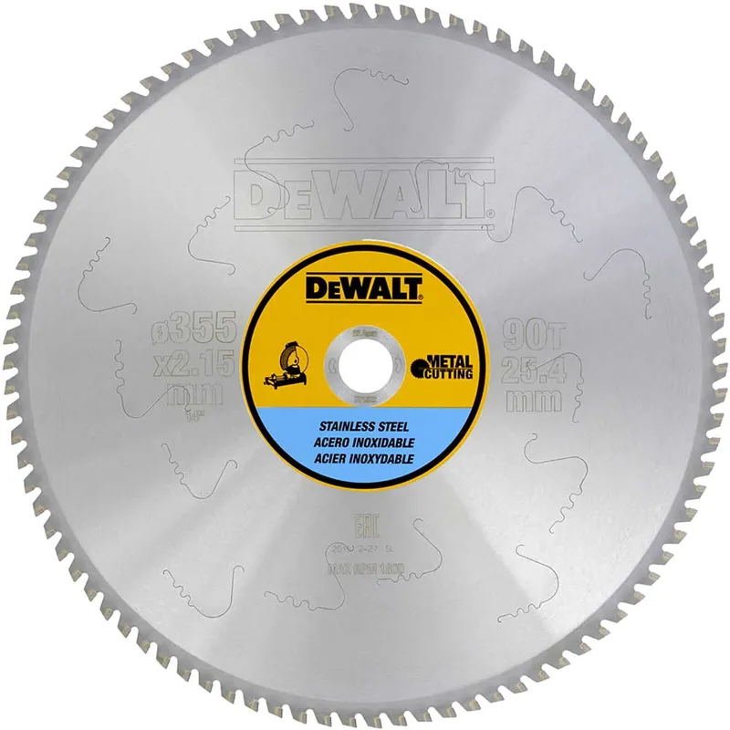 DT1922-QZ 355x25.4 90T Stainless Steel Stationary Saw Blade - Dewalt