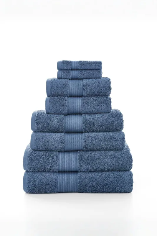 Deyongs Bliss Pima Supersoft Fluffy Cotton 650gsm Towels in Dark Blue Dark Blue