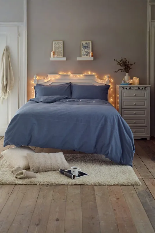 Deyongs Southwick Melange Look Duvet Cover Set - Soft & Breathable Bedding 1846 in Blue Size: King - Blue - Size: King