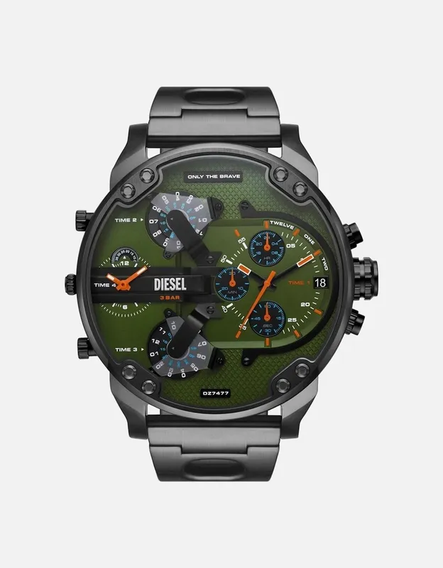 Men's Diesel Mr. Daddy DZ7477 Green Dial Gunmetal Men's Watch
