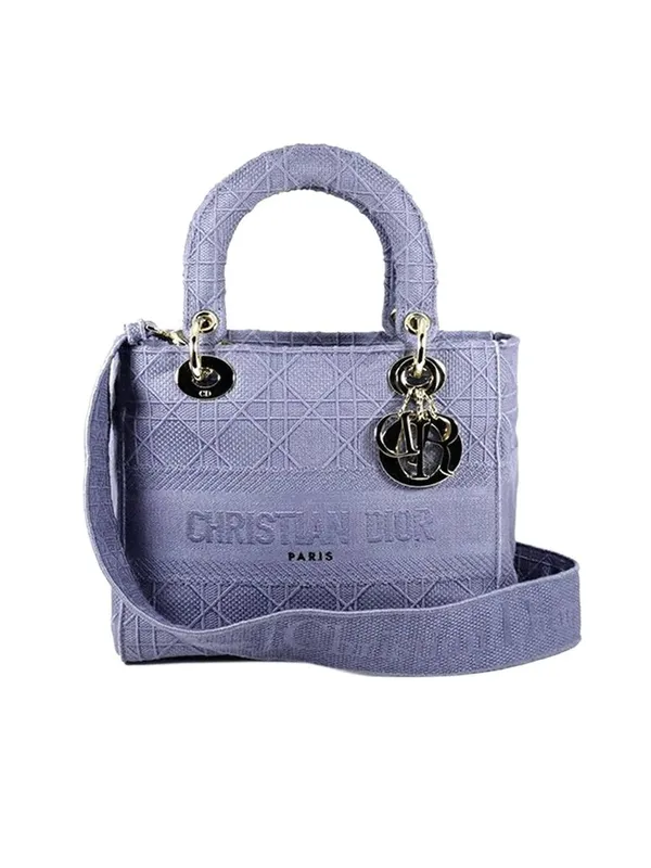 Dior Women's Preloved Lady D-Lite Satchel Bag in Purple - Purple