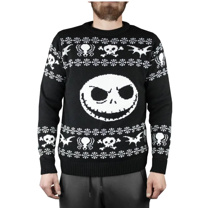 Disney Christmas Jumper Unisex Black Official Merch Size: XL Black XL