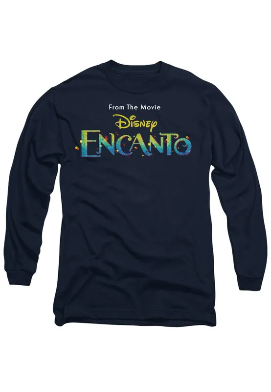 Disney Encanto Logo Long Sleeve T-Shirt, Navy Size: XL Navy XL
