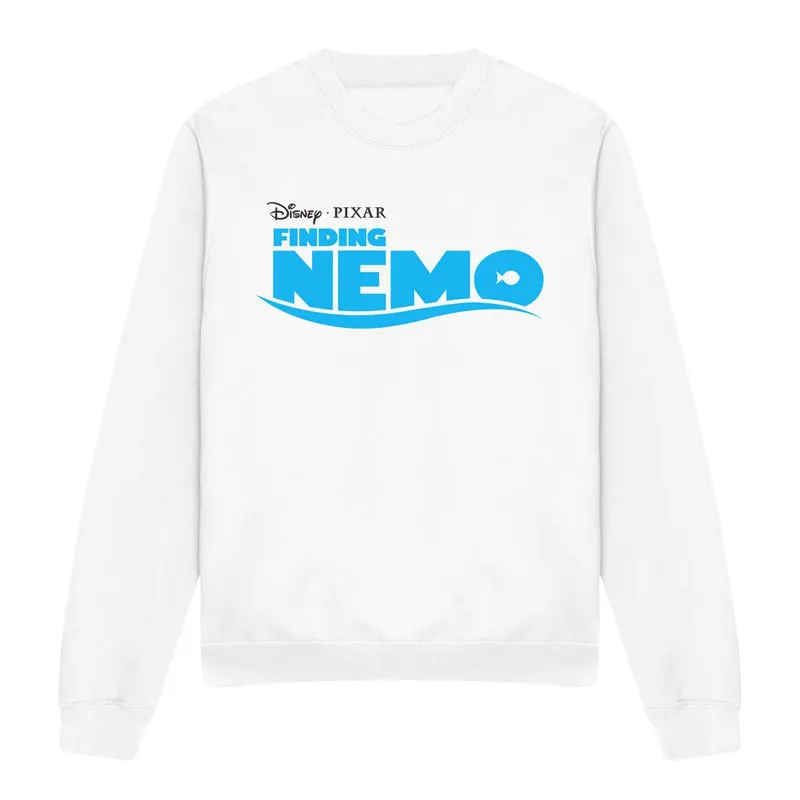 Disney Unisex Finding Nemo Logo Sweatshirt White Size: Medium - White