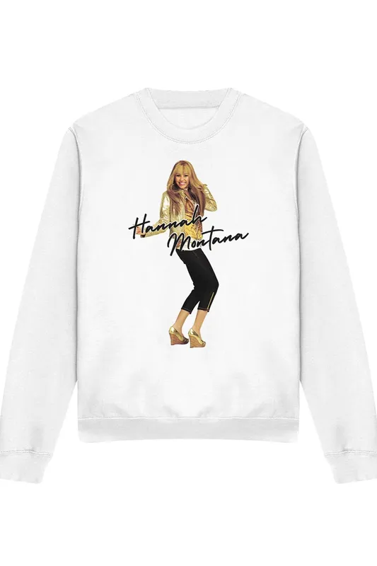 Disney Hannah Montana Pose Sweatshirt, White Size: Medium White M
