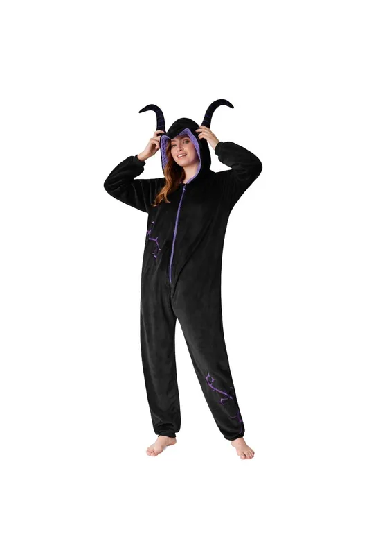 Disney Maleficent Onesie 3D Hood in Black Size: 2XL Black 2XL