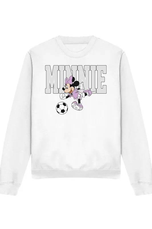 Disney Minnie Mouse Football Kick Sweatshirt, White Size: XL White XL