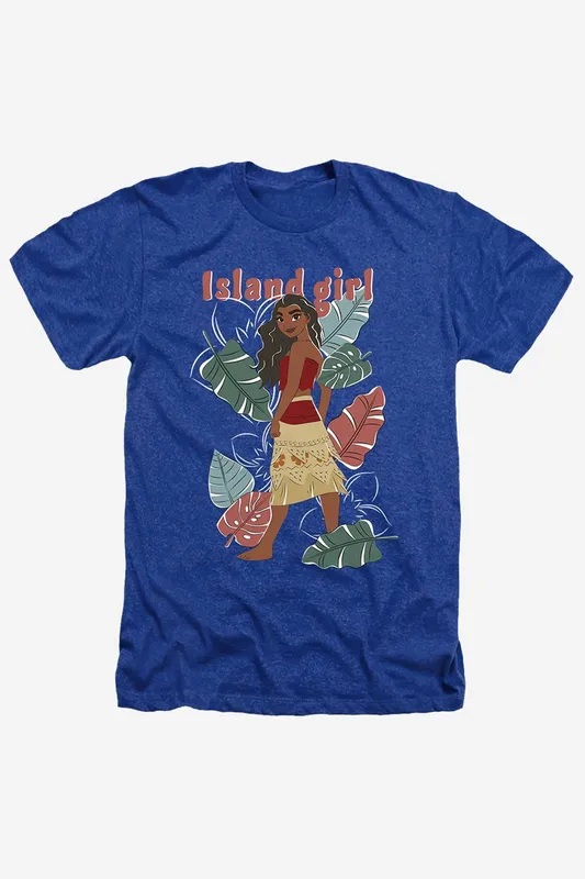 Disney Moana Island Girl T-Shirt in Royal Size: Small Royal S female