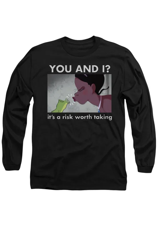 Disney The Princess & The Frog Tiana A Risk Worth Taking Long Sleeve T-Shirt, Black Size: Small Black S