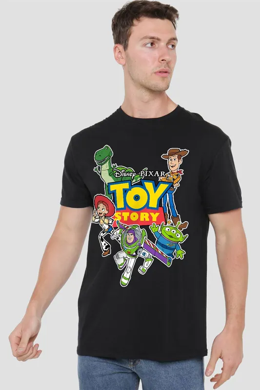 Disney Toy Story Character Cut Outs T-Shirt, Black Size: Small Black S