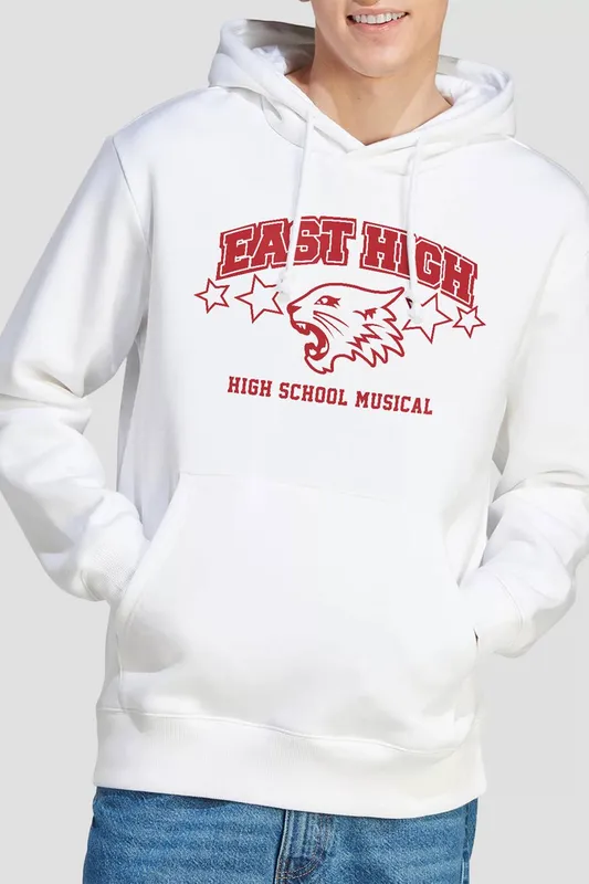 Disney Unisex High School Musical East High Hoodie, White Size: Medium - White - Size: M