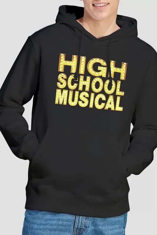 Disney Unisex High School Musical Logo Hoodie, Black Size: 2XL - Black