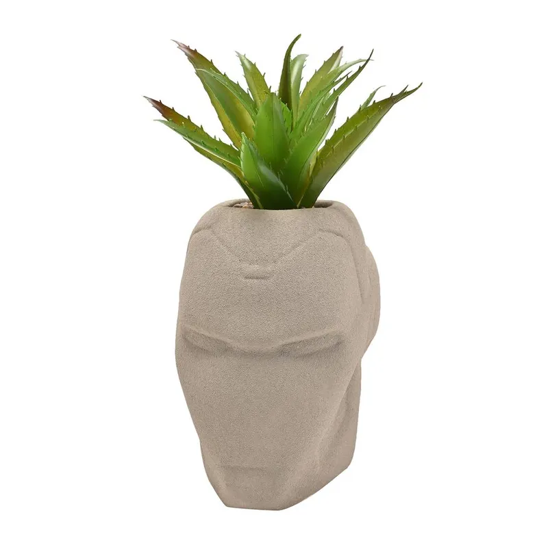 Disney Unisex Marvel Iron Planter w/ Faux Plant in Grey Grey female