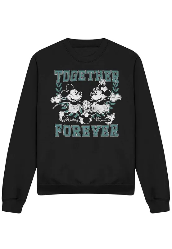 Disney Unisex Mickey & Minnie Together Forever Sweatshirt, Black Size: 2XL - Black - Size: 2XL