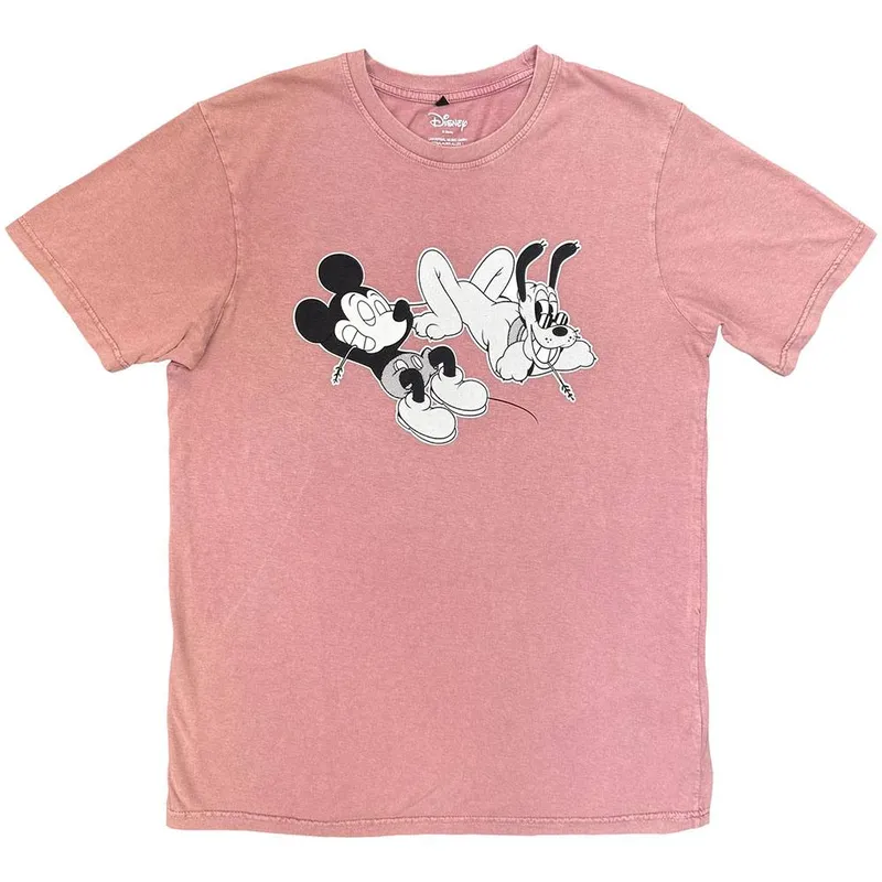 Disney Mickey & Pluto Relax T-Shirt in Red Size: Large Red L