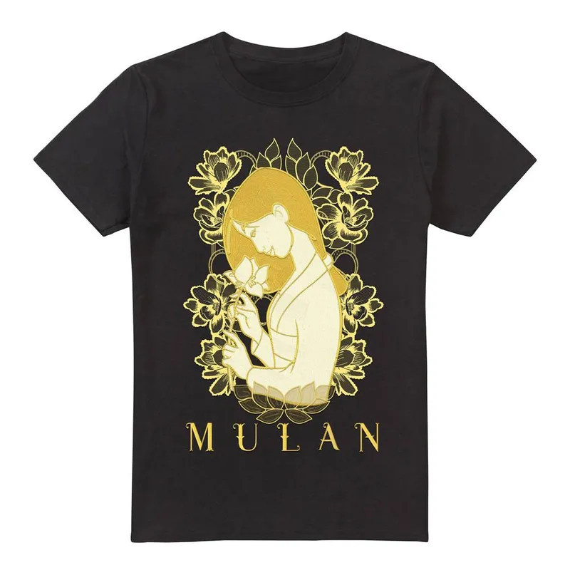 Disney Unisex Mulan Golden Garden T-Shirt Black Size: Medium - Black
