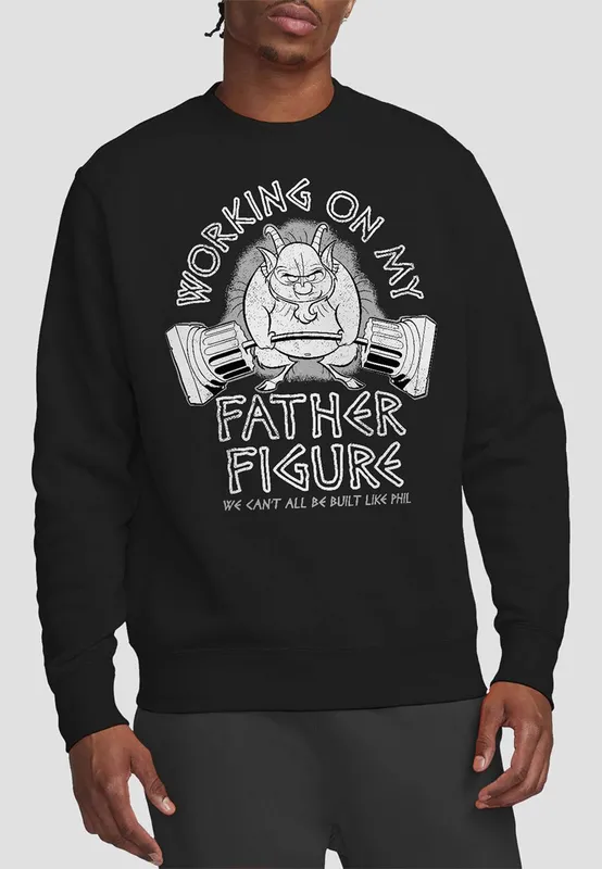 Disney Unisex Phil Working On My Father Figure Sweatshirt, Black Size: Medium - Black - Size: M