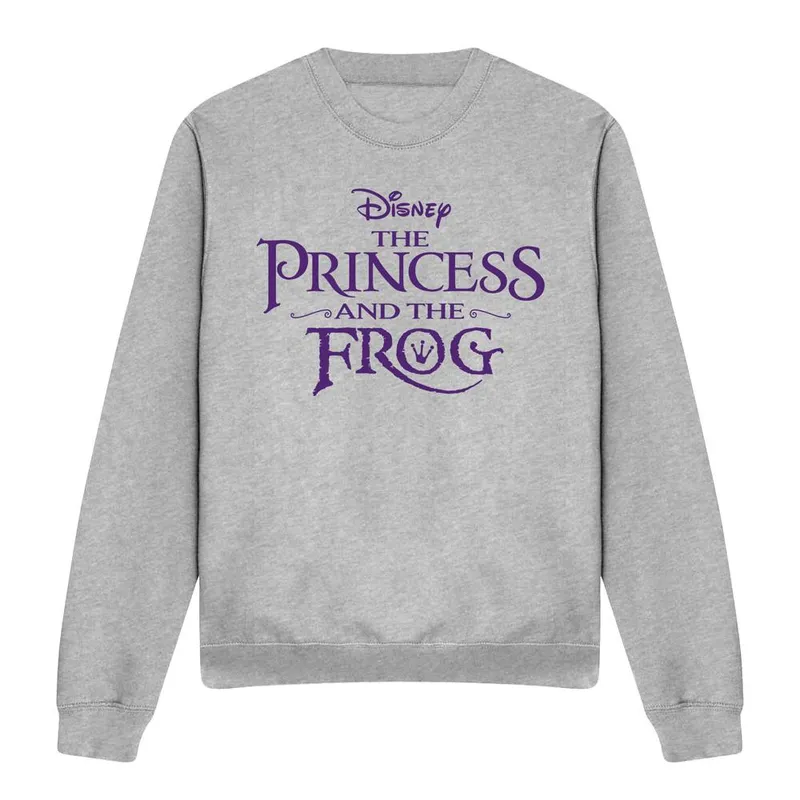 Disney Unisex The Princess & The Frog Logo Sweatshirt Light Grey Size: XL - Light Grey