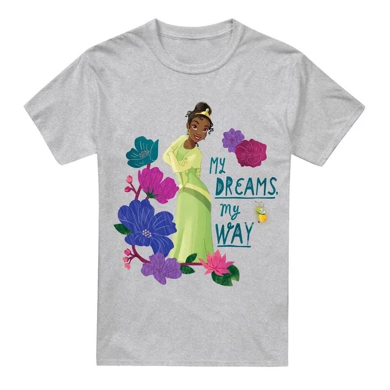 Disney Unisex The Princess & The Frog Tiana My Dreams, My Way T-Shirt Grey Size: 2XL - Grey