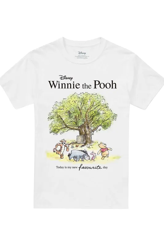 Disney Winnie The Pooh Favourite Day Poster T-Shirt, White Size: XL White