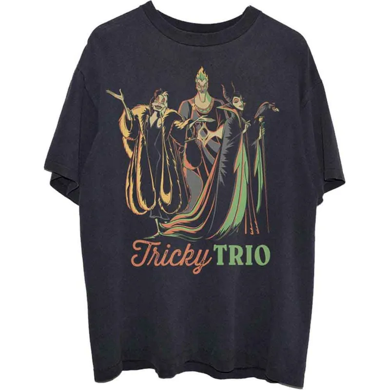 Disney Villains Tricky Trio T-Shirt in Black Size: Medium Black M