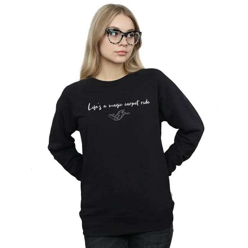 Disney Women's Aladdin Life´s A Magic Carpet Ride Sweatshirt in Black Size: XL - Black