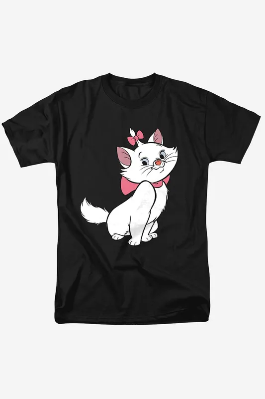 Disney Women's Aristocats Marie T-Shirt in Black Size: XL - Black