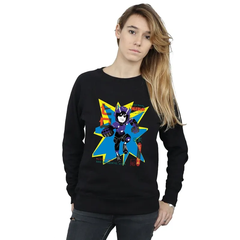 Disney Women's Big Hero 6 Hiro Anime Sweatshirt in Black Size: XL Black XL