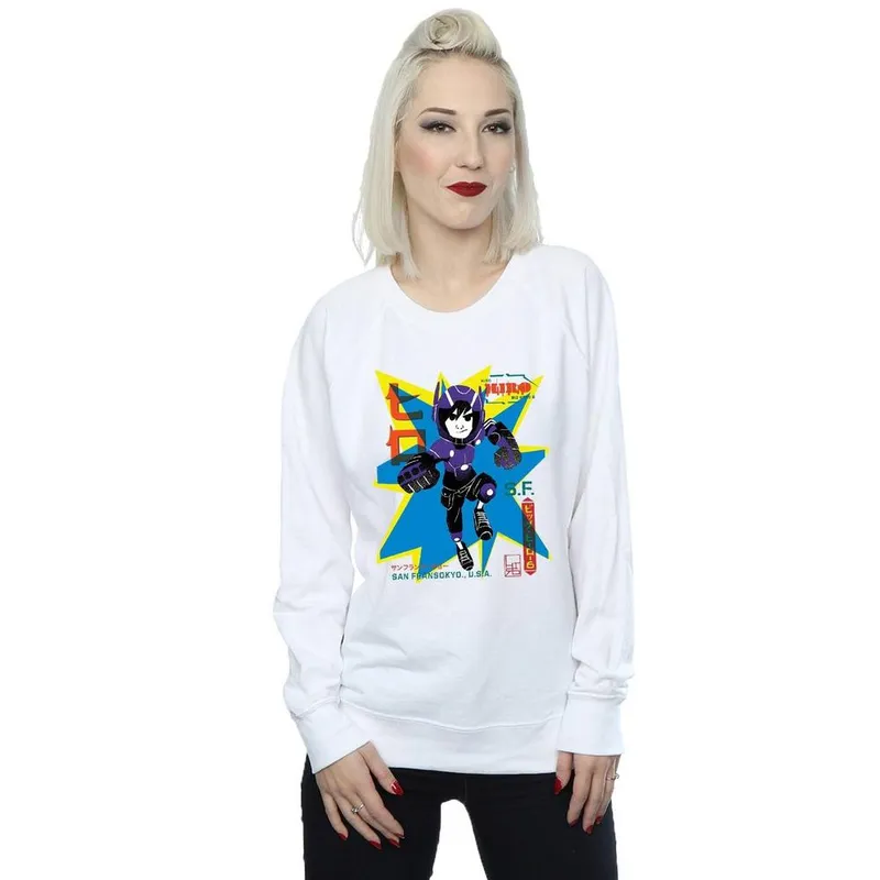 Disney Women's Big Hero 6 Hiro Anime Sweatshirt in White Size: XL White