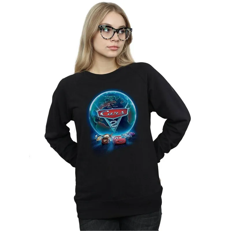 Disney Women's Cars Globe Movie Poster Sweatshirt in Black Size: XL - Black