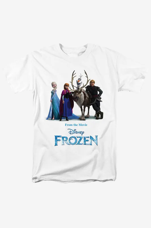 Disney Women's Frozen Characters T-Shirt in White Size: Small White S female